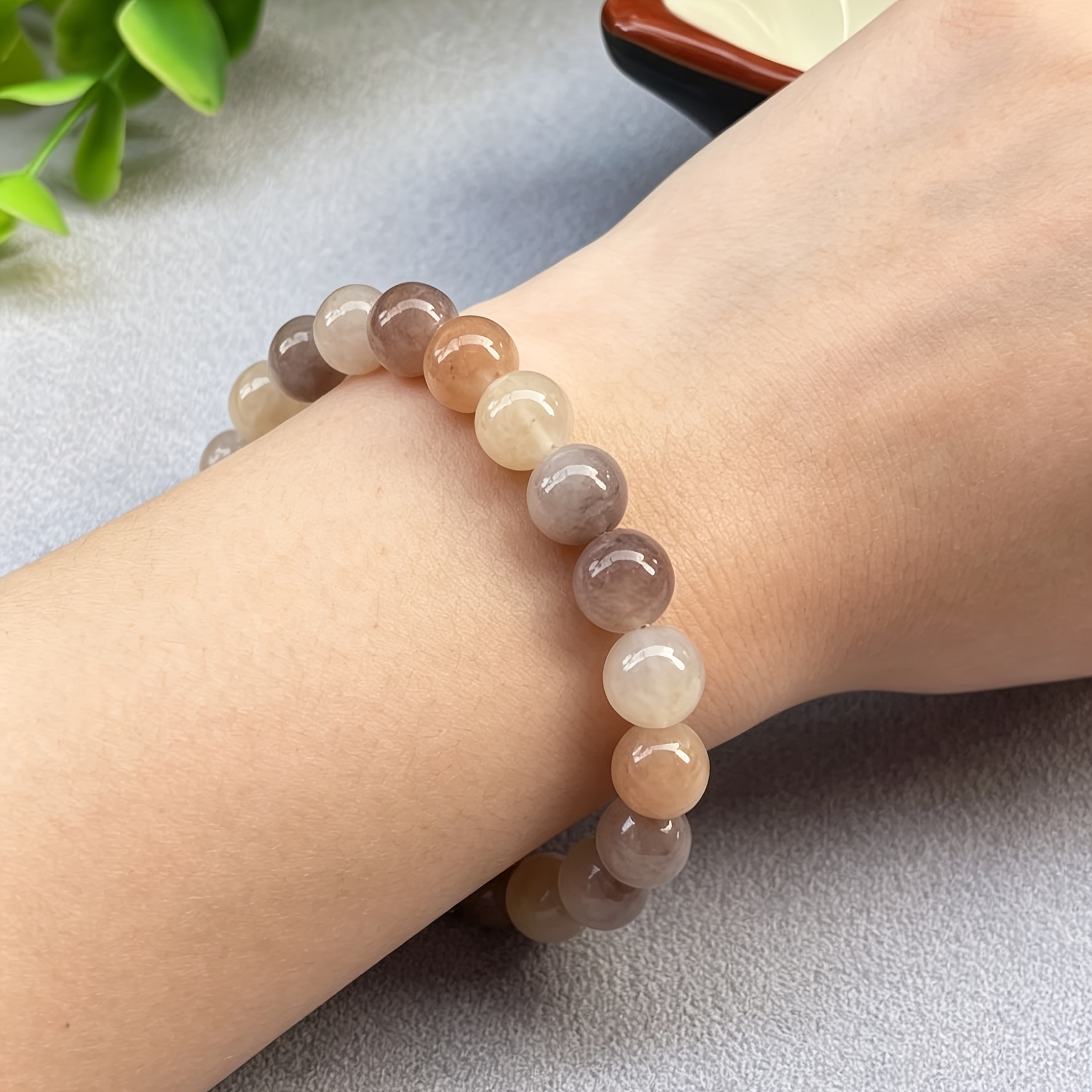 8mm Raw Stone Bracelet, Elegant Minimalist Beaded Accessory